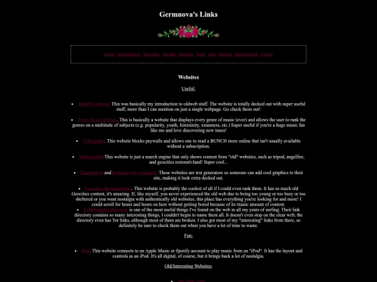 links screenshot