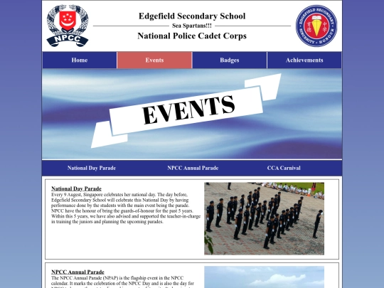 NPCC Events screenshot