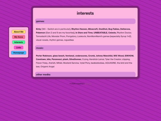 about/interests screenshot