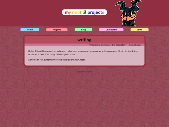 projects/writing screenshot