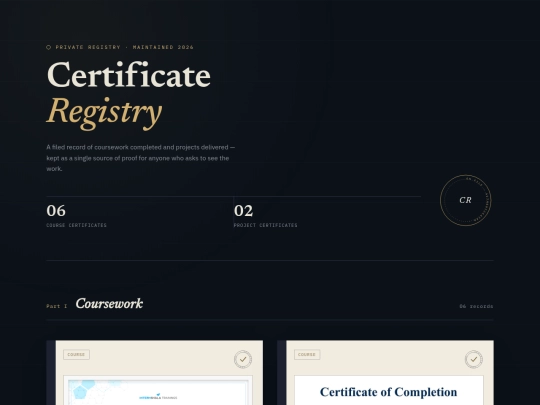certificate/certificate-registry screenshot