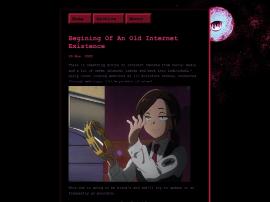posts/2022-11-29-Begining-Of-An-Old-Internet-Existence screenshot