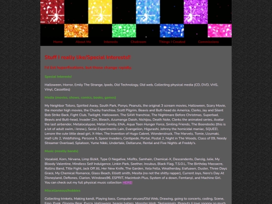 Interests screenshot