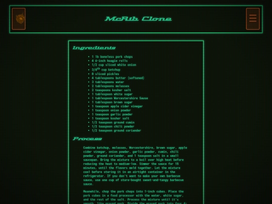 pages/recipies/mcribclone screenshot