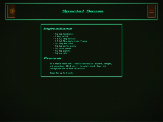 pages/recipies/specialsause screenshot