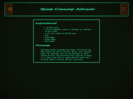 pages/recipies/spicypennealfradio screenshot