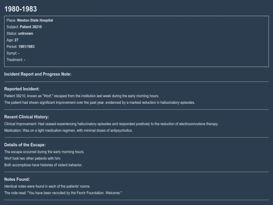 Report screenshot