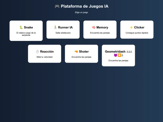 menu de juegos screenshot
