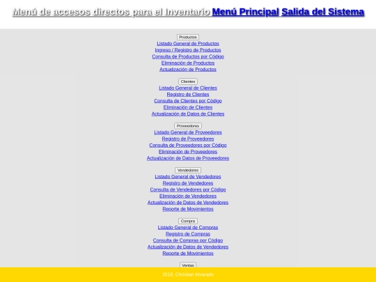 sistema-de-inventario/menu/access-menu screenshot