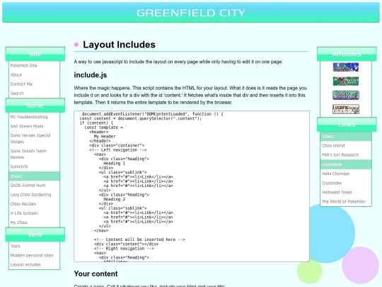 sonic/web/layoutinclude screenshot