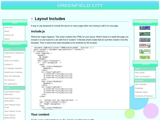 web/layoutinclude screenshot