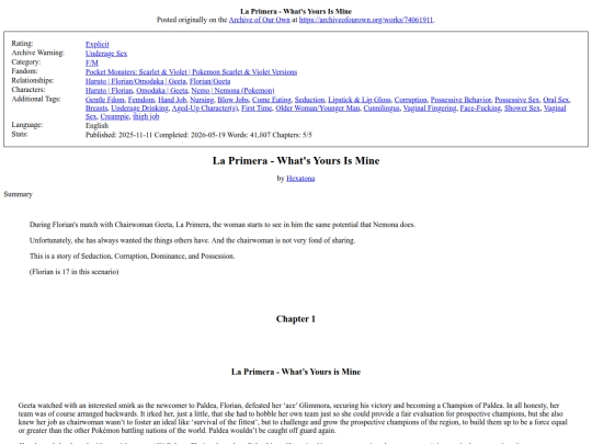 fics/La_Primera_-_Whats_Yours screenshot