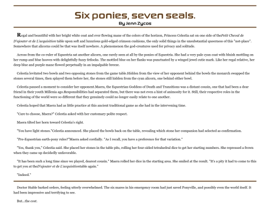 mlp/sixponiessevenseals screenshot