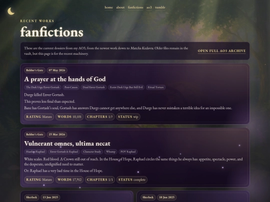 fanfictions screenshot
