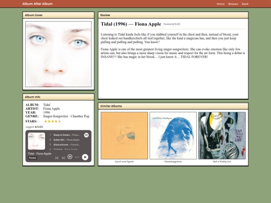 log/tidal screenshot