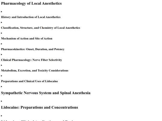 Anaesthesia_Notes/Pharmacology of Local Anesthetics screenshot