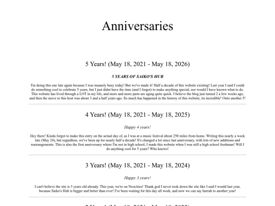 extra/anniversaries screenshot