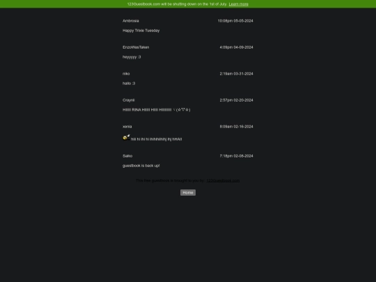 extra/guestbook screenshot
