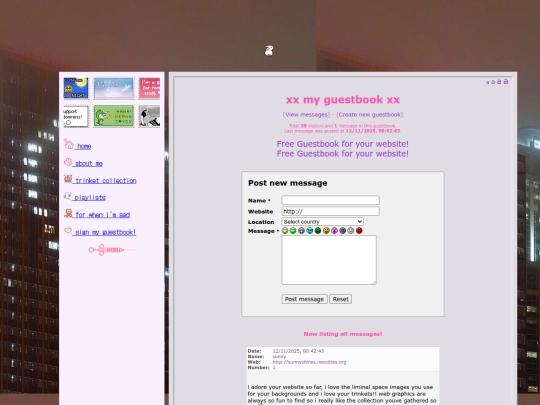guestbook screenshot