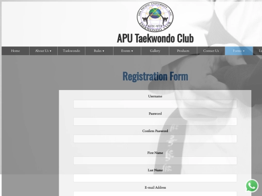 Registration screenshot