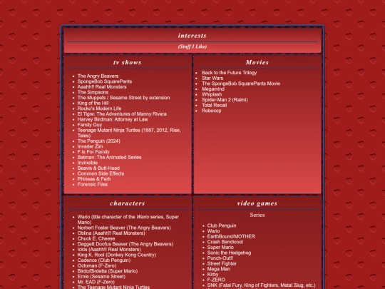 interests screenshot