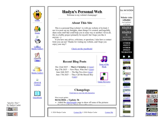 images/Hadyn's Webpage screenshot
