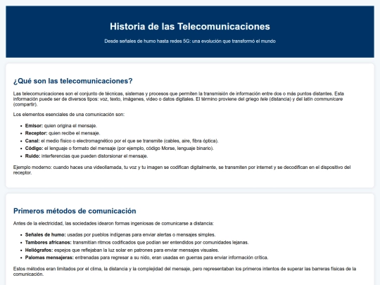 telecomunicaciones screenshot