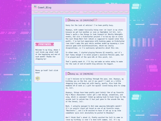 Blog screenshot