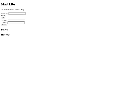 MadLibs screenshot