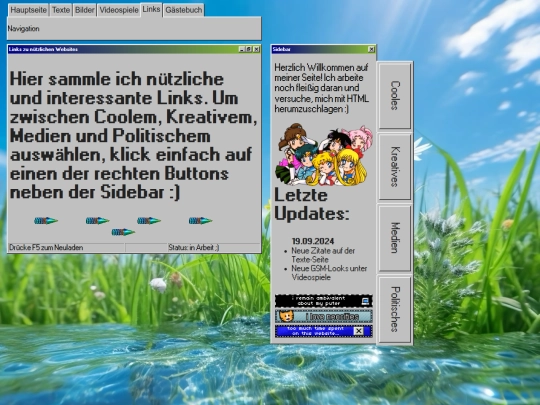 Links screenshot
