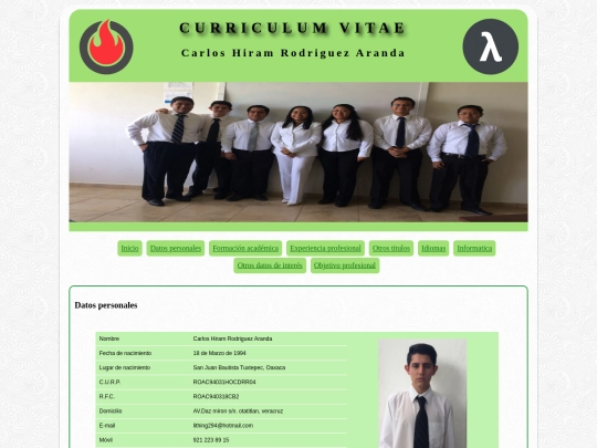 Curriculum/datos screenshot