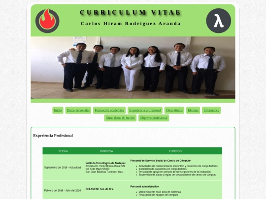 Curriculum/experiencia screenshot