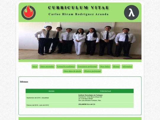 Curriculum/idiomas screenshot