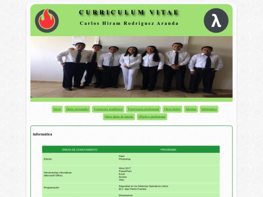 Curriculum/informatica screenshot