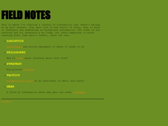 FieldNotes/FieldNotesIndex screenshot