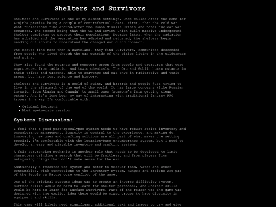 RPG/SheltersSurvivors screenshot