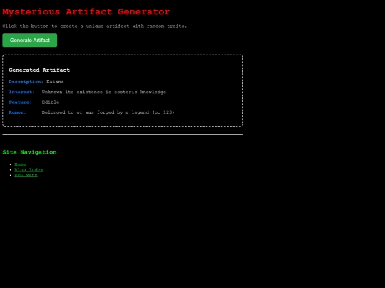 Unpub/ArtifactGen1 screenshot