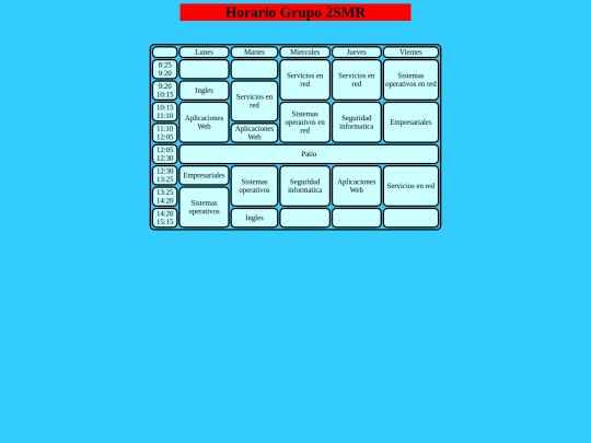 horario screenshot