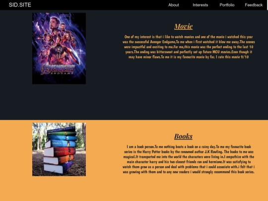interests screenshot
