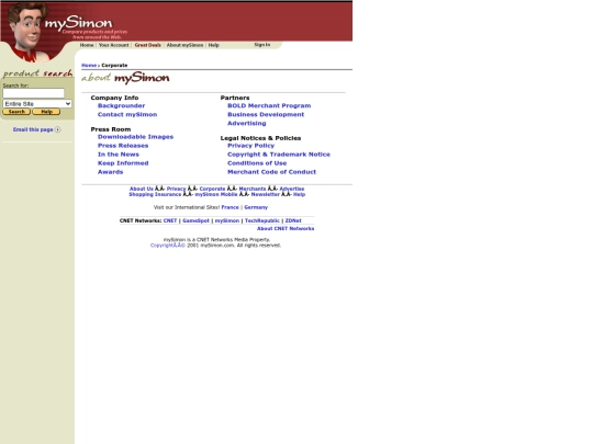 2001/corporate screenshot