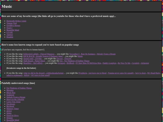 internal links/music screenshot