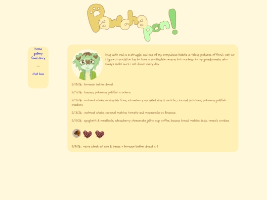 food-diary screenshot