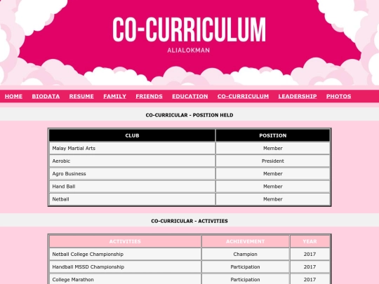 co-curriculum screenshot