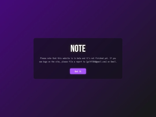 betawarning screenshot