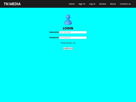 login screenshot