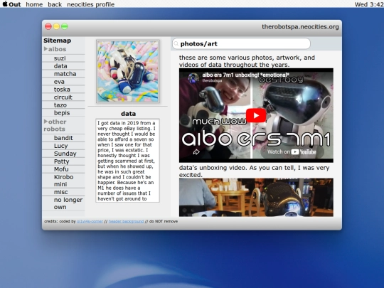 data screenshot