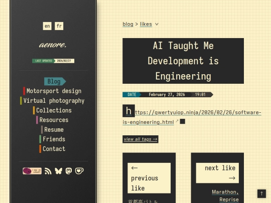 blog/likes/202602271901-ai-taught-me-development-is-engineering screenshot