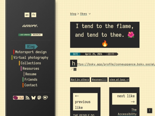 blog/likes/202604252211-i-tend-to-the-flame-and-tend-to-thee screenshot