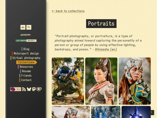 collections/portraits screenshot