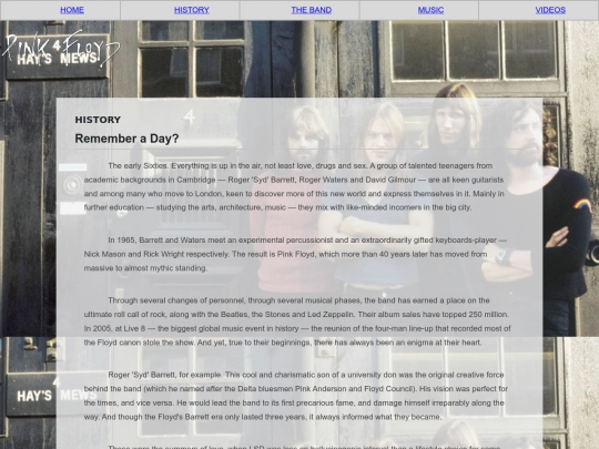 history screenshot